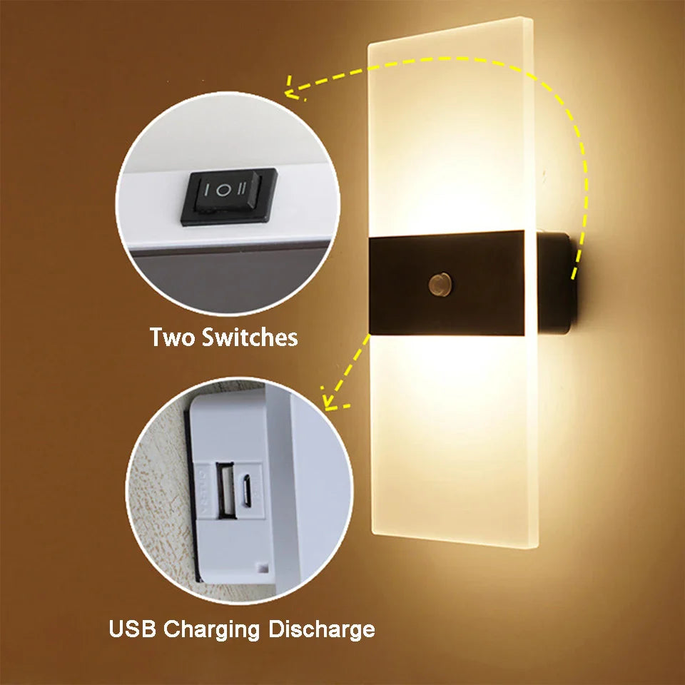 Rechargeable Wall Light with Switch Dimmable Weram
